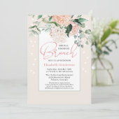 Botanische Blush Pink Floral Vrijgezellenfeest Bru Kaart (Staand voorkant)