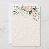 Botanische Blush Pink Floral Vrijgezellenfeest Bru Kaart (Achterkant)