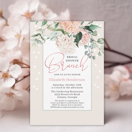Botanische Blush Pink Floral Vrijgezellenfeest Bru Kaart