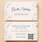 Botanische Blush QR Code Esthetician Floral Visitekaartje
