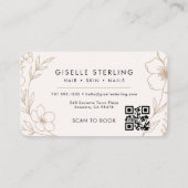 Botanische Blush QR Code Professioneel Visitekaartje (Achterkant)