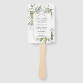 Botanische Blush Roze Bloemen Bruiloft Programma Handwaaier (Voorkant)