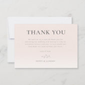 Botanische Blush Roze Flat Dank u kaart (Achterkant)