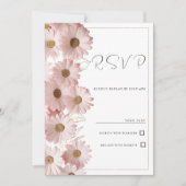 Botanische blush roze goud daisy floral RSVP Kaart (Voorkant)