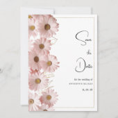 Botanische blush roze gouden daisy Save the Date Kaart (Voorkant)