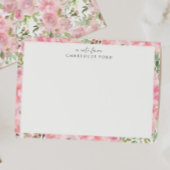 Botanische Blush Roze Pioen Roos Girly Bloemen Lij Notitiekaartje