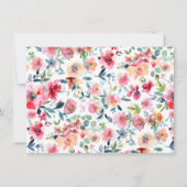 Botanische Blush Roze Roze Groen Bloemen Lijst Notitiekaartje (Achterkant)