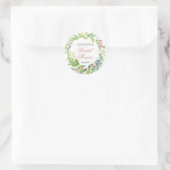 Botanische Blush Roze Vrijgezellenfeest Ronde Sticker (Tas)