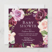 Botanische Blush Waterverf Baby shower Kaart (Voorkant)