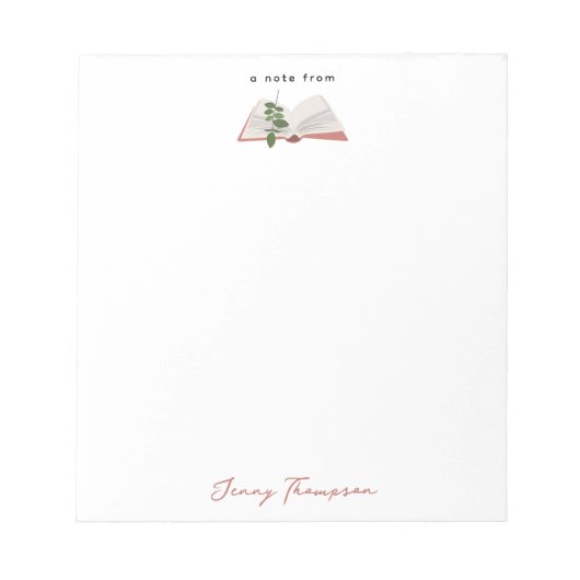 Botanische Boeken & Bibliotheek Lezen Aangepaste N Notitieblok (Voorkant)