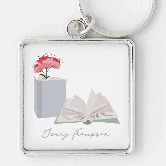 Botanische Boeken & Bibliotheek Lezen Aangepaste N Sleutelhanger (Voorkant)