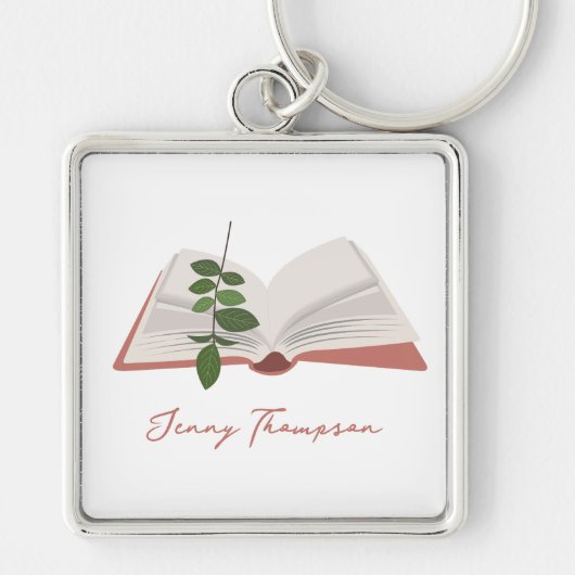 Botanische Boeken & Bibliotheek Lezen Aangepaste N Sleutelhanger (Voorkant)