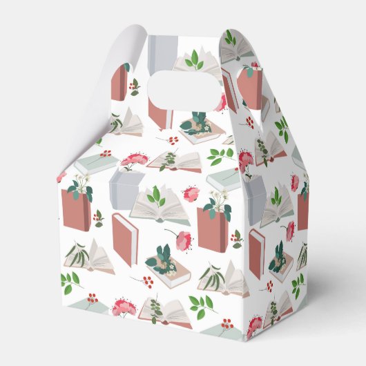 Botanische boeken en leespatroon bibliotheek bedankdoosjes (Achterkant)