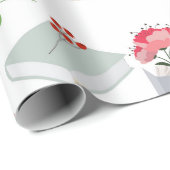 Botanische boeken en leespatroon bibliotheek cadeaupapier (Rol Hoek)