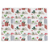 Botanische boeken en leespatroon bibliotheek groot cadeauzakje (Voorkant)