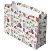 Botanische boeken en leespatroon bibliotheek groot cadeauzakje (Achterkant Gekanteld)