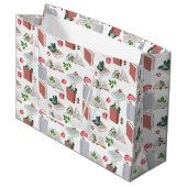 Botanische boeken en leespatroon bibliotheek groot cadeauzakje (Voorkant Gekanteld)