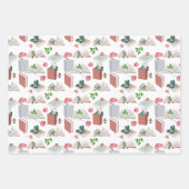 Botanische boeken en leespatroon bibliotheek inpakpapier vel (Voorkant 3)