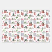 Botanische boeken en leespatroon bibliotheek inpakpapier vel (Voorkant 2)