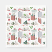 Botanische boeken en leespatroon bibliotheek servet (Voorkant)