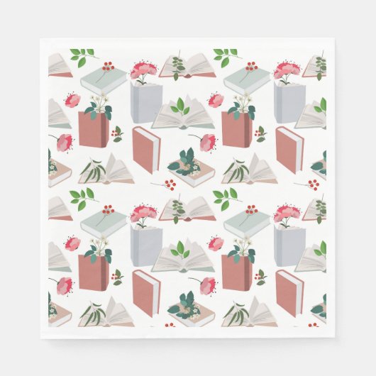 Botanische boeken en leespatroon bibliotheek servet (Voorkant)