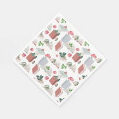 Botanische boeken en leespatroon bibliotheek servet (Hoek)