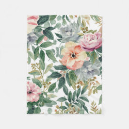 Botanische Boeket Waterverf Eucalyptusbladeren Fleece Deken
