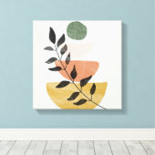 Botanische Boheemse Planten Kunst- Canvas Afdruk (Insitu (Houten vloer))