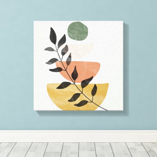 Botanische Bohemen-Plant Kunst Canvas Afdruk (Insitu (Houten vloer))