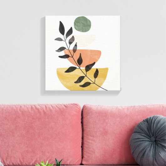 Botanische Bohemen-Plant Kunst Canvas Afdruk (Insitu (Woonkamer))