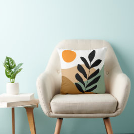 Botanische Boho Aardse kleur Abstracte kunst Kussen