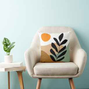 Botanische Boho Aardse kleur Abstracte kunst Kussen