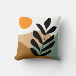 Botanische Boho Aardse kleur Abstracte kunst Kussen