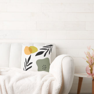 Botanische Boho Abstracte vorm kunst Kussen