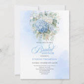 Botanische Boho Blauwe Bloemachtige Bruiloft Uitno Kaart (Voorkant)