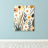 Botanische Boho Bloemen Planten Ontwerp 389 Canvas Afdruk (Insitu (Houten vloer))