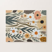 Botanische Boho Bloemen Planten Ontwerp 389 Legpuzzel (Horizontaal)