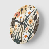 Botanische Boho Bloemen Planten Ontwerp 389 Ronde Klok (Hoek)