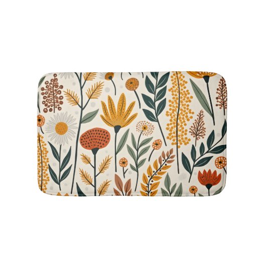Botanische Boho Bloemen Planten Ontwerp 390 Badmat (Voorkant)
