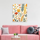 Botanische Boho Bloemen Planten Ontwerp 390 Canvas Afdruk (Insitu (Woonkamer))