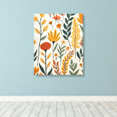 Botanische Boho Bloemen Planten Ontwerp 390 Canvas Afdruk (Insitu (Houten vloer))