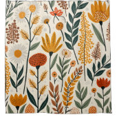 Botanische Boho Bloemen Planten Ontwerp 390 Douchegordijn (Voorkant)
