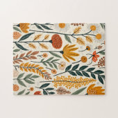 Botanische Boho Bloemen Planten Ontwerp 390 Legpuzzel (Horizontaal)