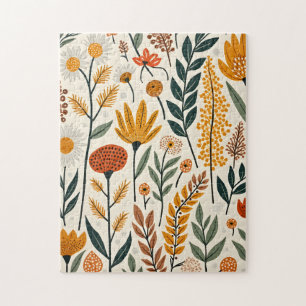 Botanische Boho Bloemen Planten Ontwerp 390 Legpuzzel