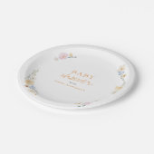 Botanische Boho bloemen Script baby shower Papieren Bordje (Gekanteld)