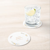 Botanische Boho bloemen Script baby shower Ronde Kartonnen Onderzetter (Insitu)