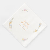 Botanische Boho bloemen Script baby shower  Servet (Hoek)
