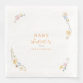 Botanische Boho bloemen Script baby shower  Servet (Voorkant)