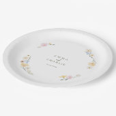 Botanische Boho bloemen Script bruiloft  Papieren Bordje (Gekanteld)