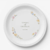 Botanische Boho bloemen Script bruiloft  Papieren Bordje (Voorkant)